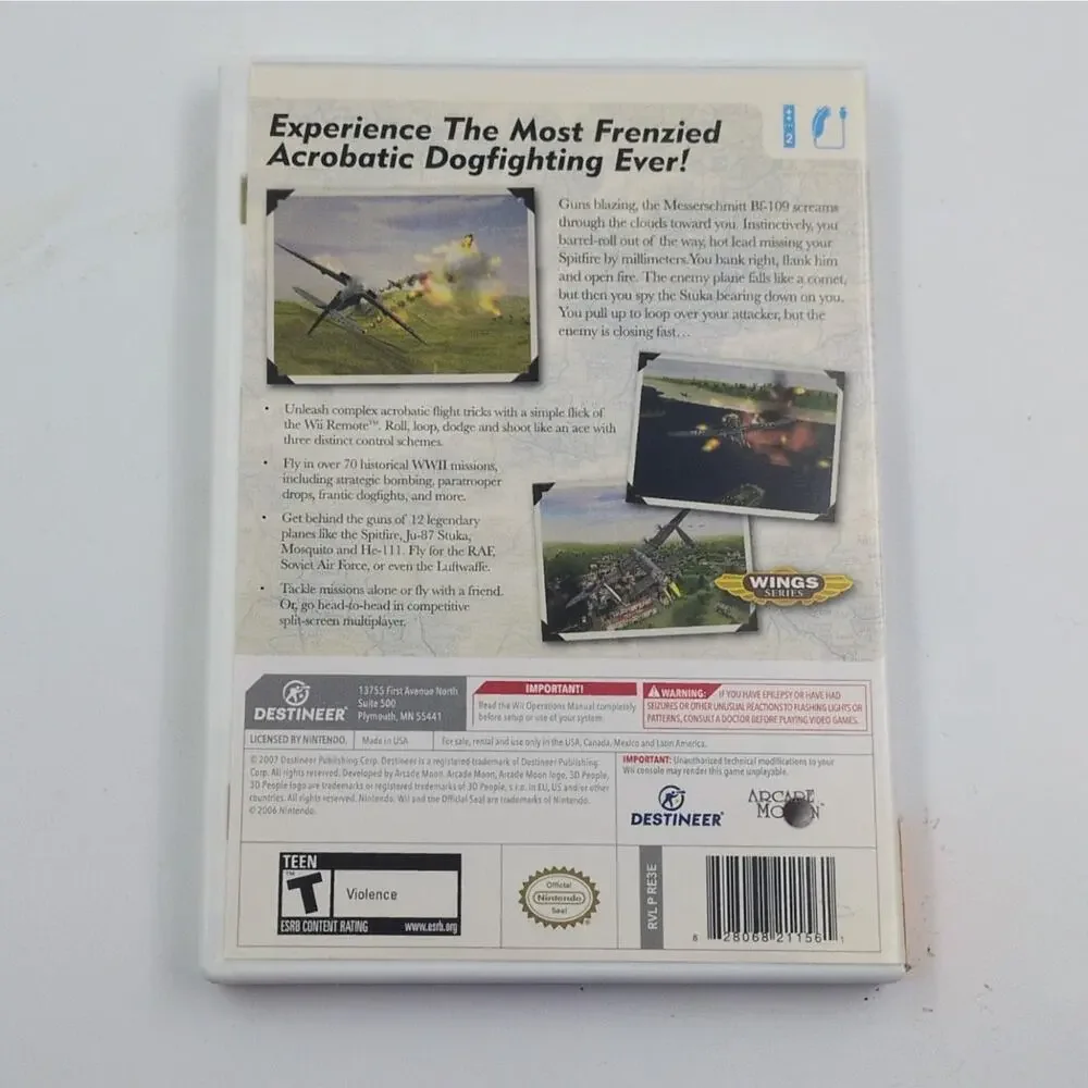 WWII Aces Nintendo Wii Video Game Flight Combat Multiplayer Tested Wings Series